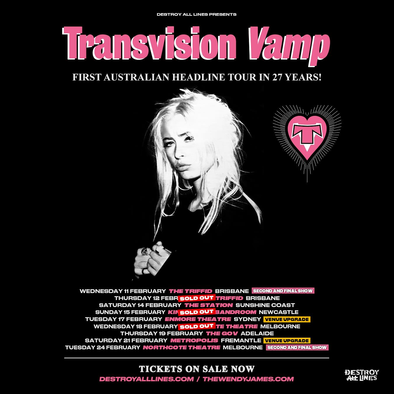 Transvision Vamp Tour Poster 2026